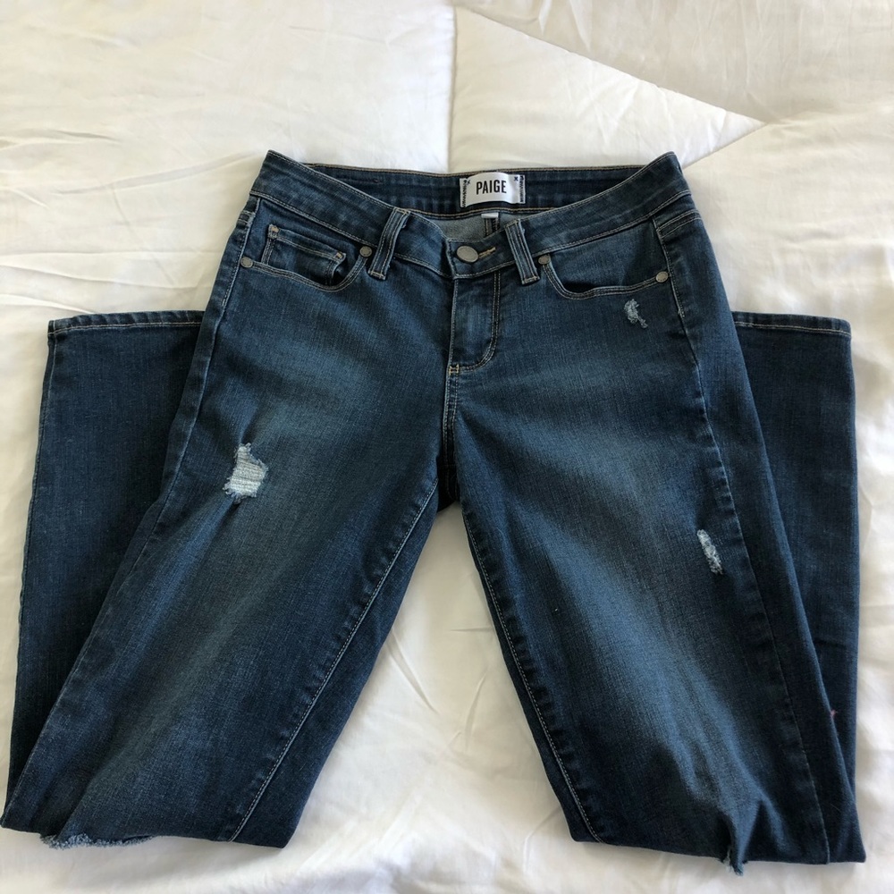 Paige lightly destroyed ankle jeans